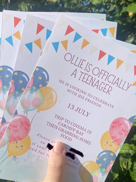 Personalised Birthday Invitations