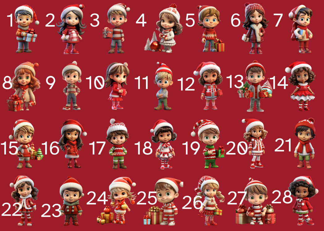 Large family canvas advent calendar - personalised to your choosing