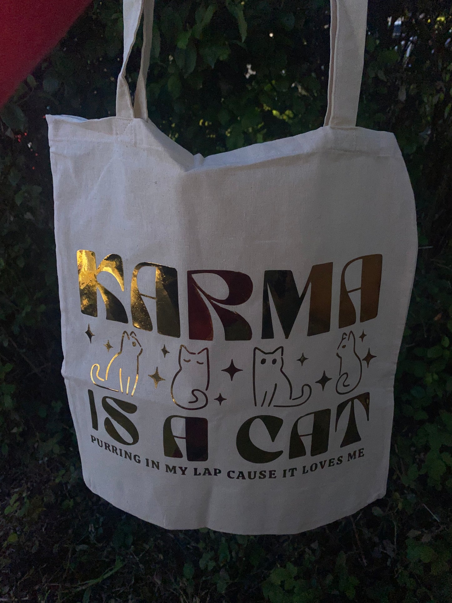 Karma is a cat tote