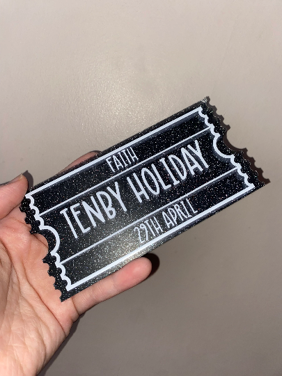 Personalised Acrylic Ticket - Christmas, Wedding, Birthday | Custom Show Event