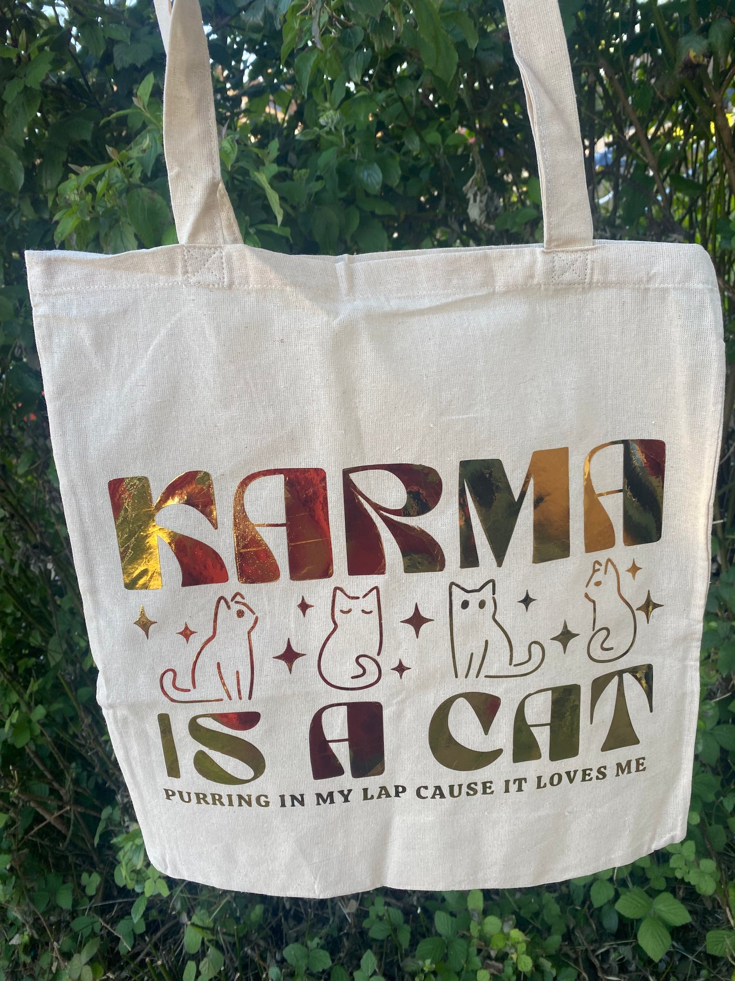 Karma is a cat tote