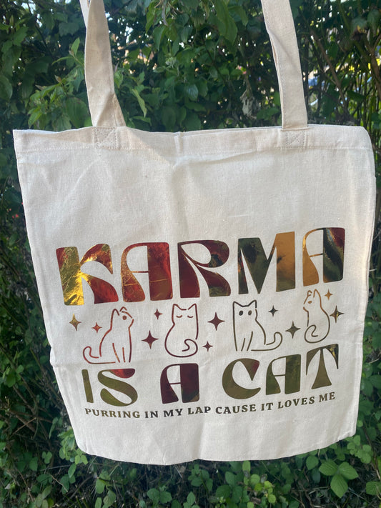 Karma is a cat tote