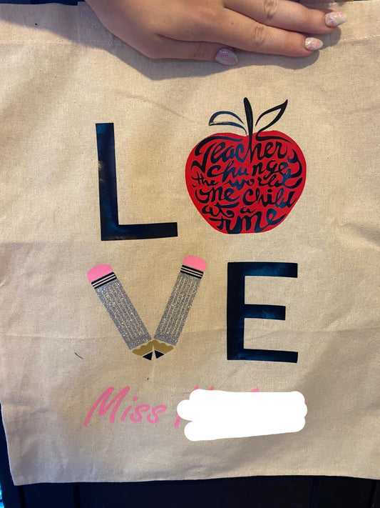 Love Teacher Tote Bag