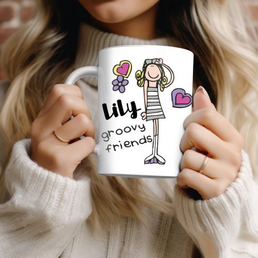 Groovy Friends Personalised Mug