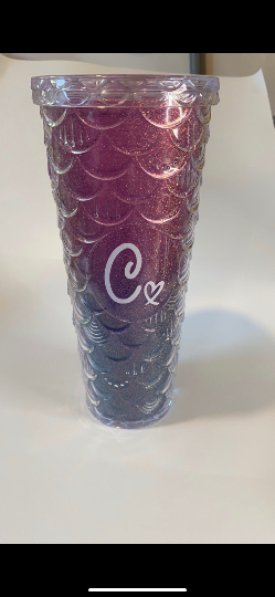 Mermaid Scale Initial Tumbler