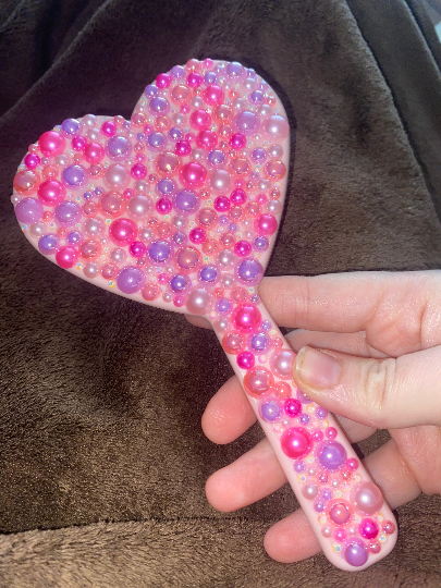 Heart Handled Pearled mirror